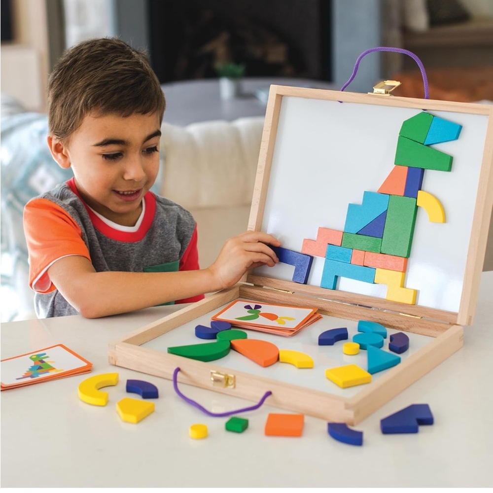 MindWare Imagination Magnets Wooden Pattern Blocks Set Imaginets